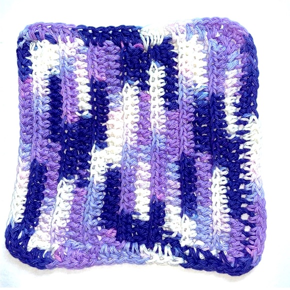 HAND CRAFTED Crocheted Colorful All Purpose 100% Cotton Wash or Dish Cloth - Picture 4 of 5